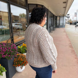 Plus Button Down Chunky Cable Cardigan