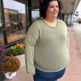 Plus Textured Raw Edge Knit Sweater
