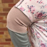 Plus Mixed Floral Patchwork Pullover Top