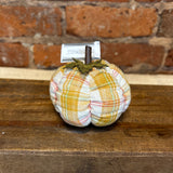Plaid Pumpkin w/ Wood Stem