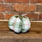 Plaid Pumpkin w/ Wood Stem
