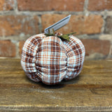 Plaid Pumpkin w/ Wood Stem