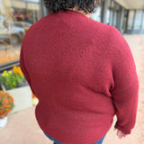 Plus Round Neck Button Down Cardigan