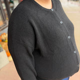 Plus Round Neck Button Down Cardigan