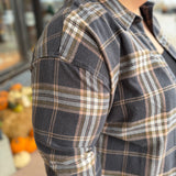 Plus Plaid Boxy Button Down Shirt