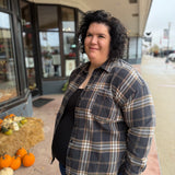 Plus Plaid Boxy Button Down Shirt