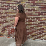 Plus Flutter Sleeve Midi Dress