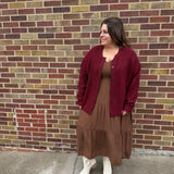 Plus Flutter Sleeve Midi Dress