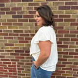 Plus Ruffled Sleeve Henley Top