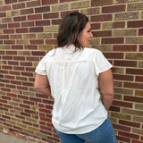 Plus Ruffled Sleeve Henley Top