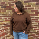 Plus Textured Raw Edge Knit Sweater