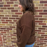 Plus Textured Raw Edge Knit Sweater