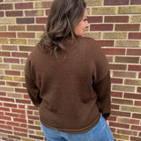 Plus Textured Raw Edge Knit Sweater
