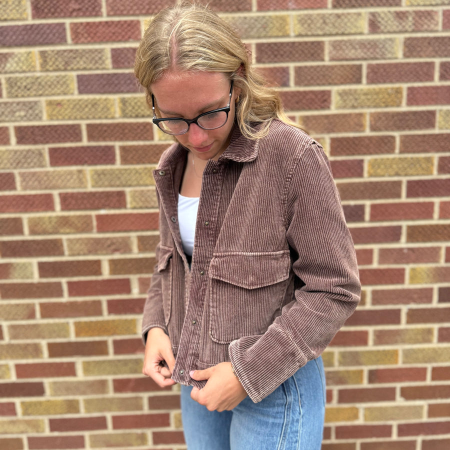 Brown Washed Corduroy Jacket