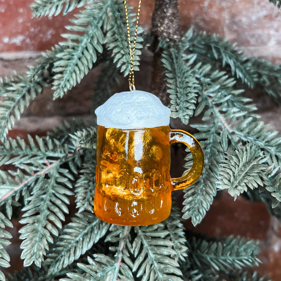 Glitter Resin Beer Mug Orn 2.75”