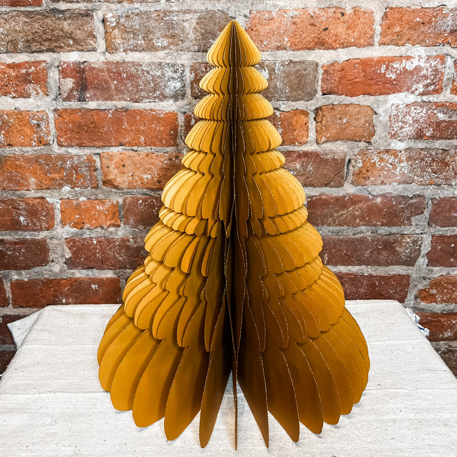 Mustard  Honeycomb Paper Tree 14.5x18”