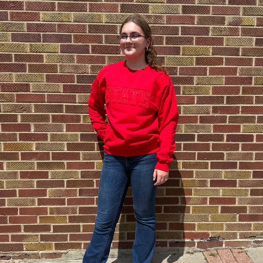 Yellow/Red Iowa State Applique Sweatshirt