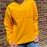 Black/Gold Iowa Applique Sweatshirt