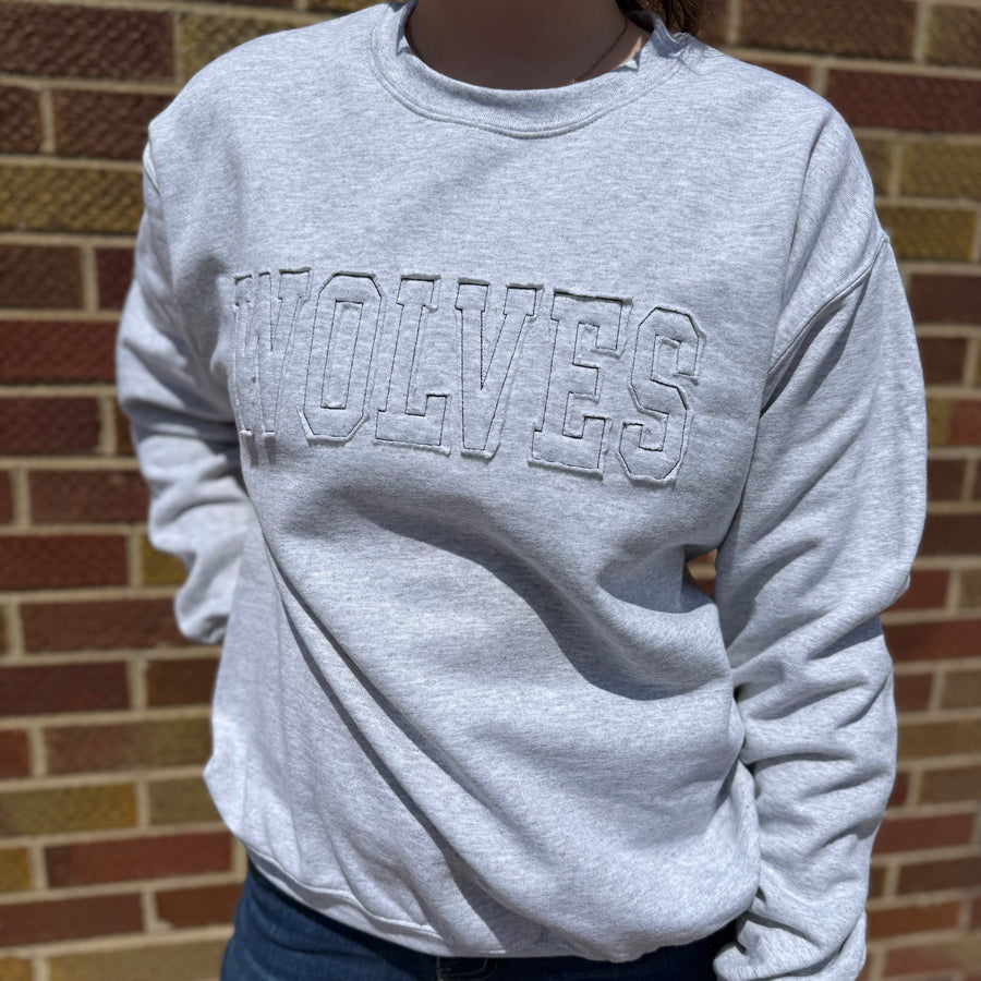Grey Wolves Applique Sweatshirt