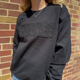 Black Wolves Applique Sweatshirt