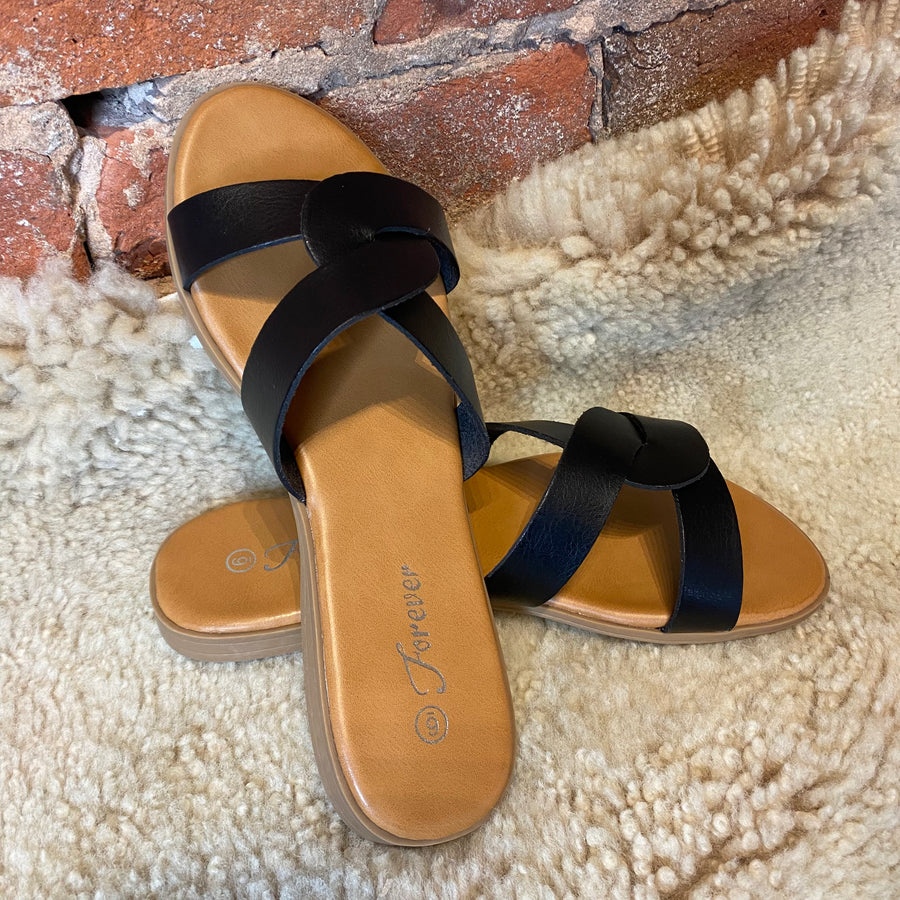 Twisted Strap Slide on Sandal