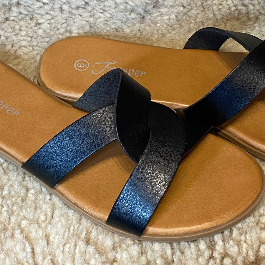 Twisted Strap Slide on Sandal