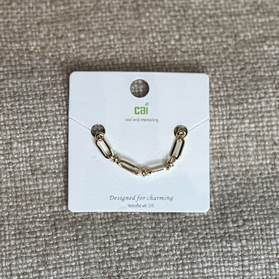 Gold Classic Paperclip Link Bracelet Chain