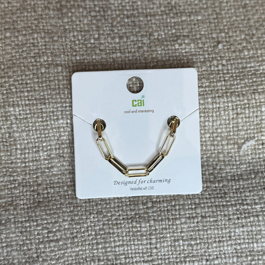Gold Paperclip Link Bracelet Chain