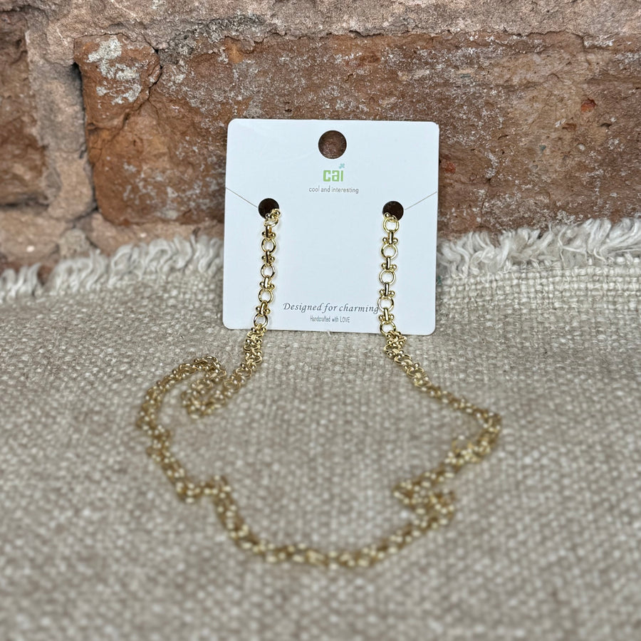 Gold Classic Circle Link Necklace Chain