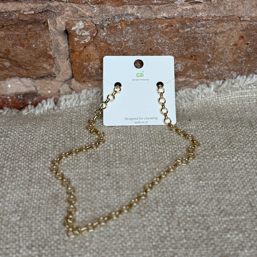 Gold Circle Link Necklace Chain