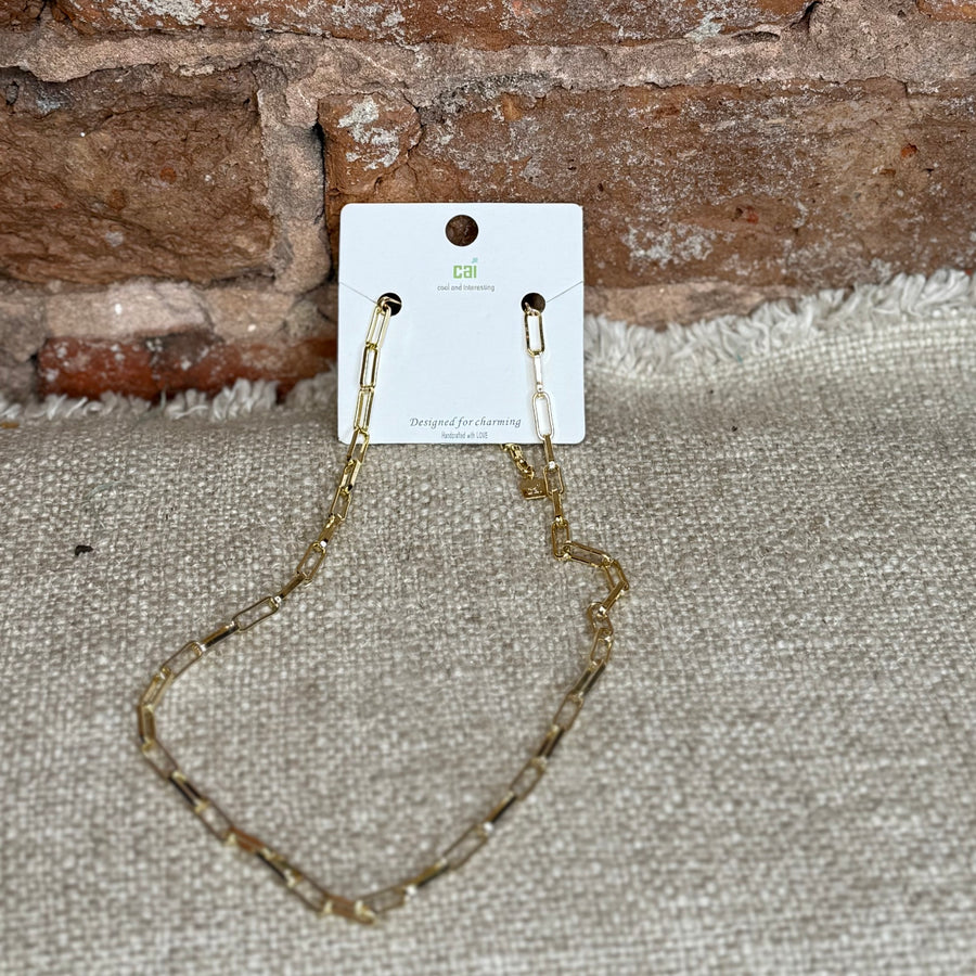 Gold Paperclip Link Necklace Chain