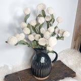 Pompom Pick w/ Green Eva Leaves Bundle 13"