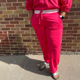 French Terry Color Contrast Ribbed Pant