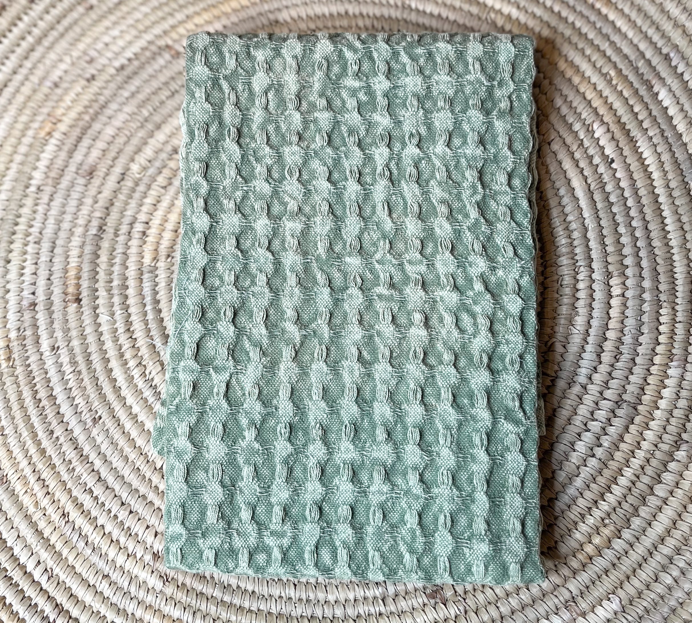 Stonewashed Cotton Weave Tea Towel