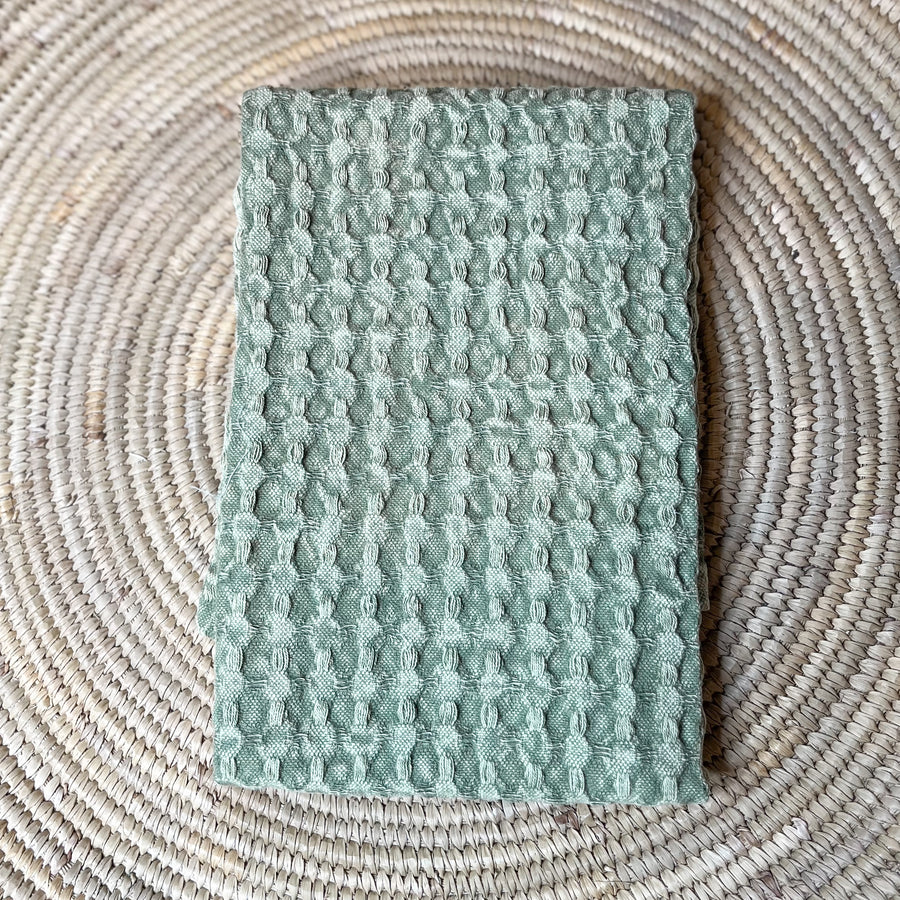 Stonewashed Cotton Weave Tea Towel