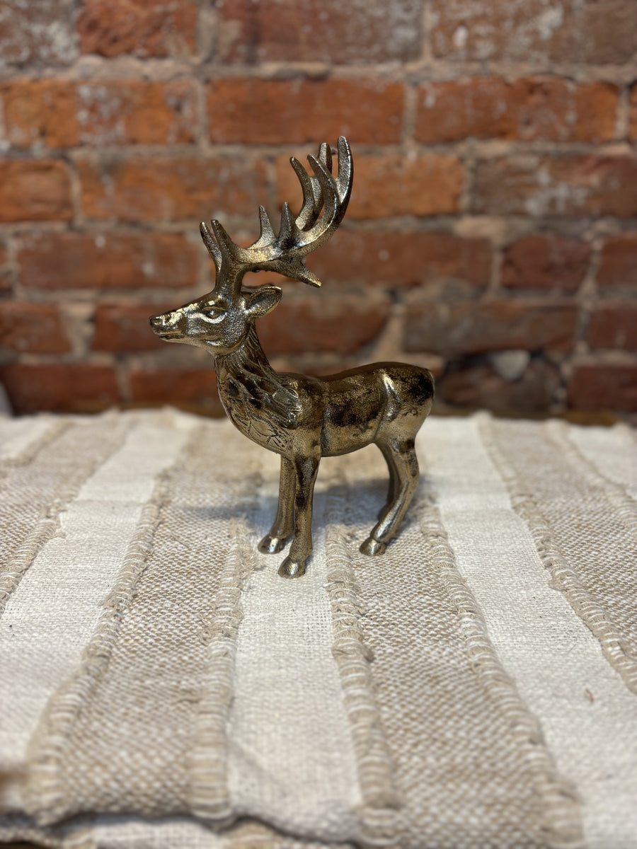 Antique Gold Aluminum Reindeer 8x10”