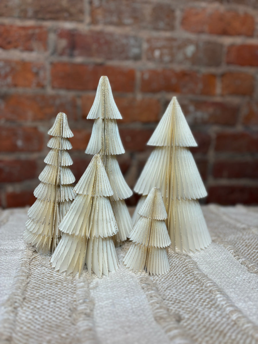 Multi Recycled Paper Folding Honeycomb Trees (Set of 5)