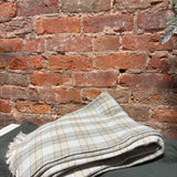 Plaid Woven Cotton Double Cloth  Throw w/ Frayed Edges 60x50”
