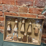 Wood Finished Resin Nativity Boxed Set of 11