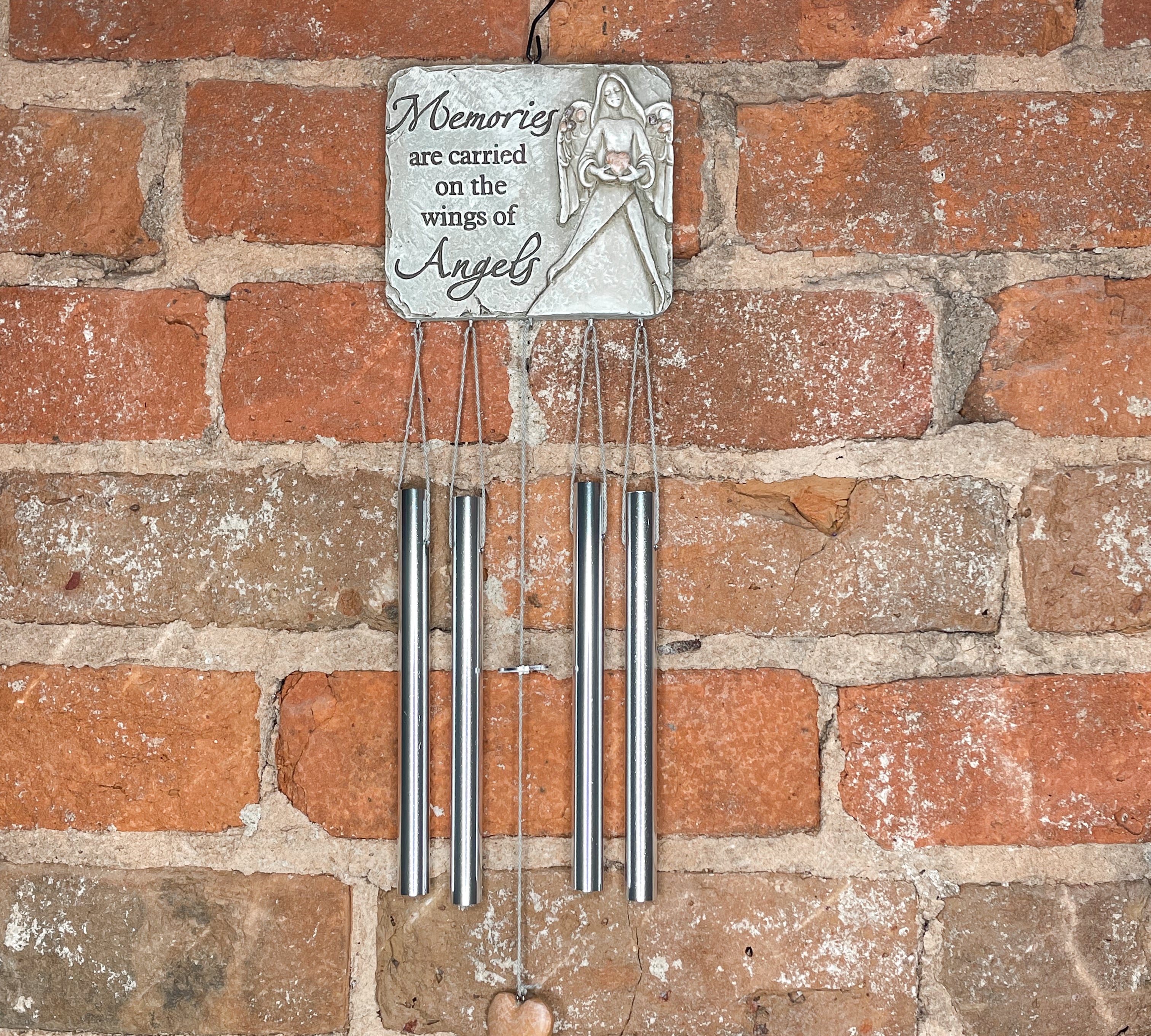 Memorial Pebble Angel Windchime