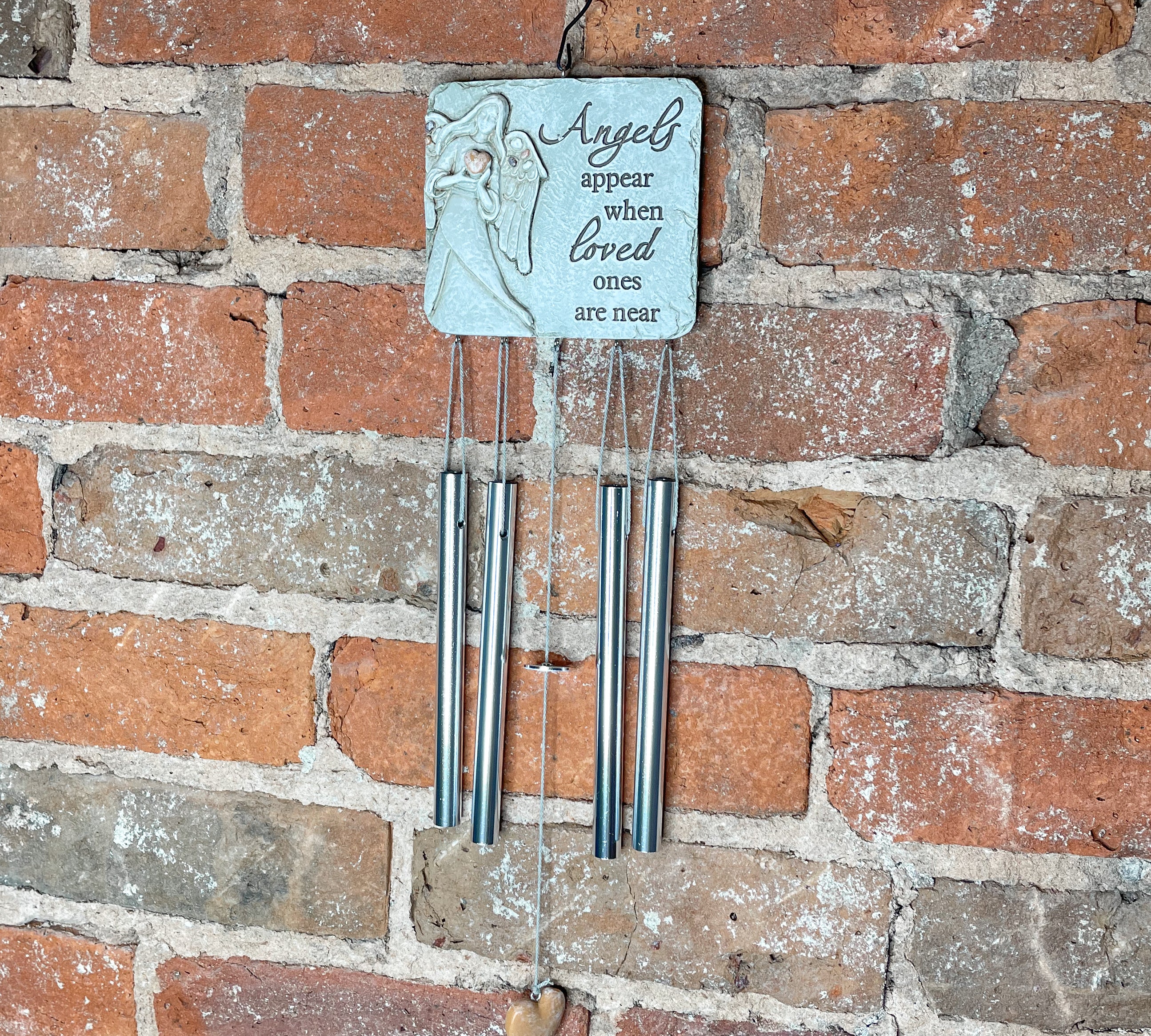 Memorial Pebble Angel Windchime