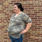 Plus Camo Print Top