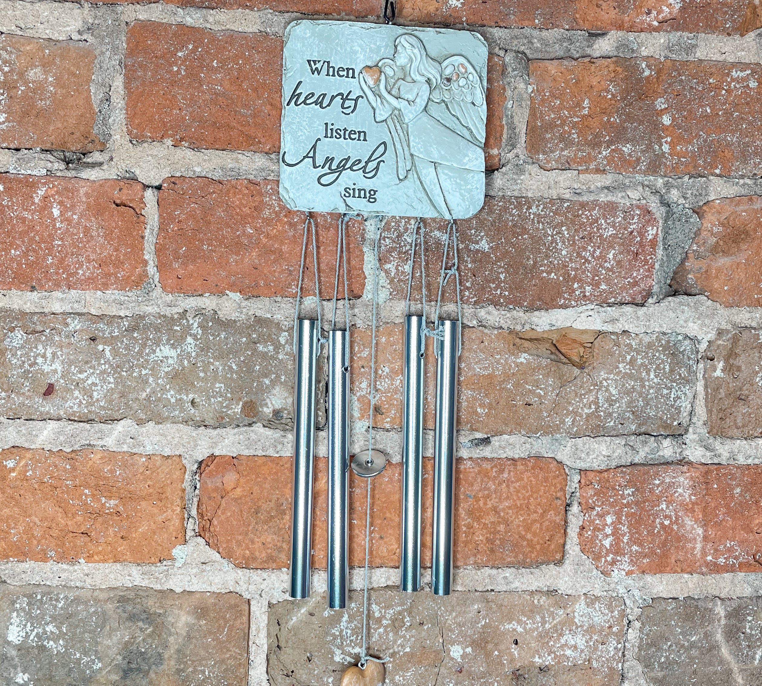 Memorial Pebble Angel Windchime