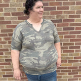 Plus Camo Print Top