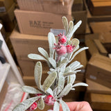 Frosted Mistletoe Berry Pick 12”