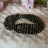 Crystal Side Cross 5 Stacked Stretch Bracelet