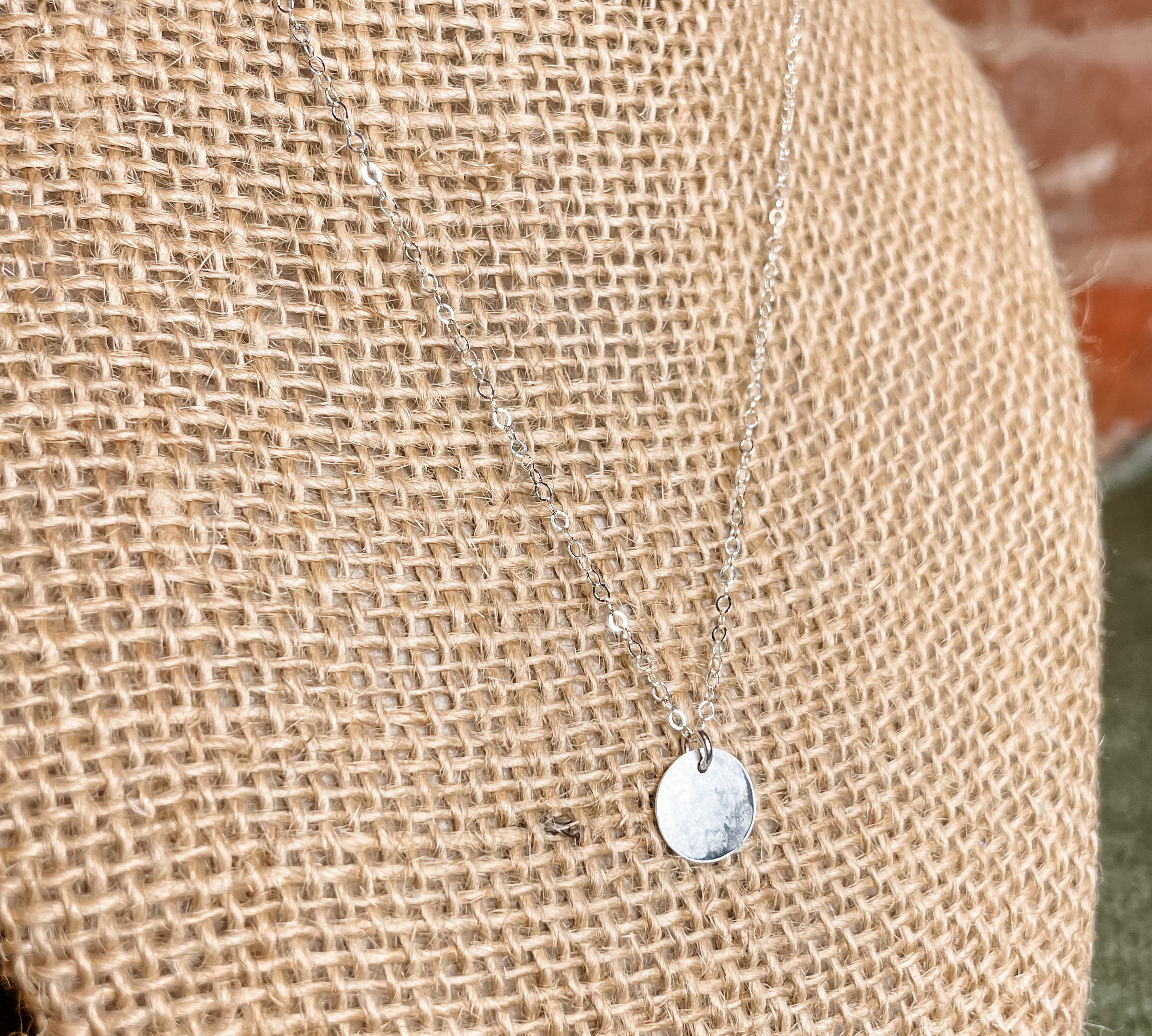 Hammered Disc Necklace