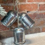 String of Cylinder Vintage Silver Bells 12”