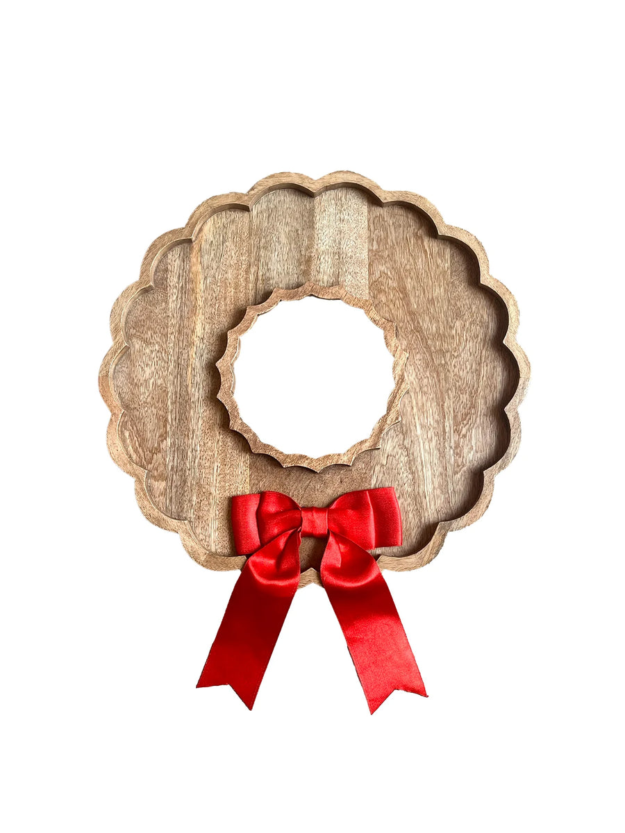 Wood Wreath Board with Bow