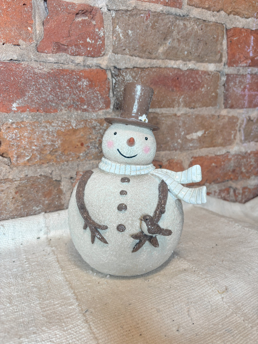 Ivory Whimsical Snowman 8”